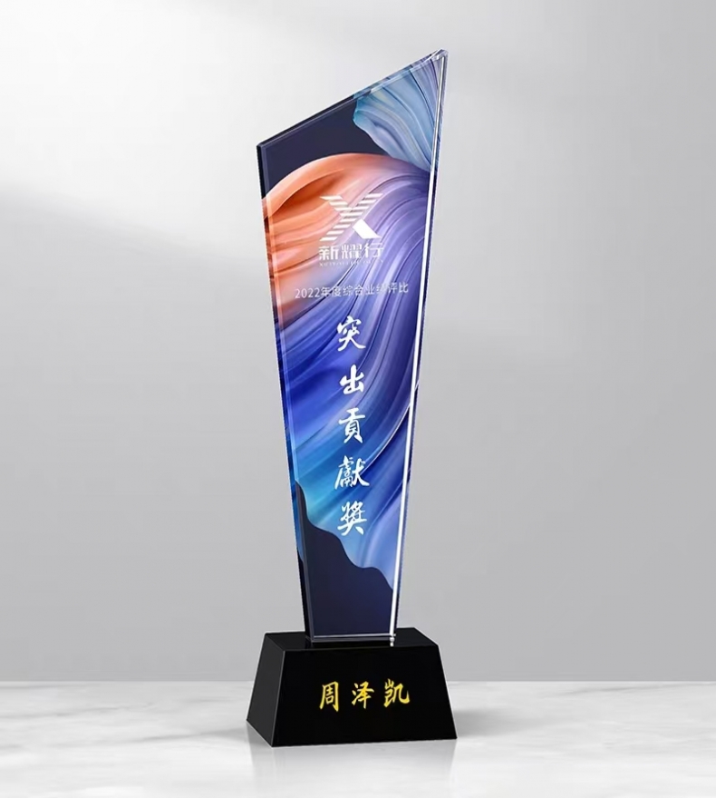 黑底直刀炫彩水晶
