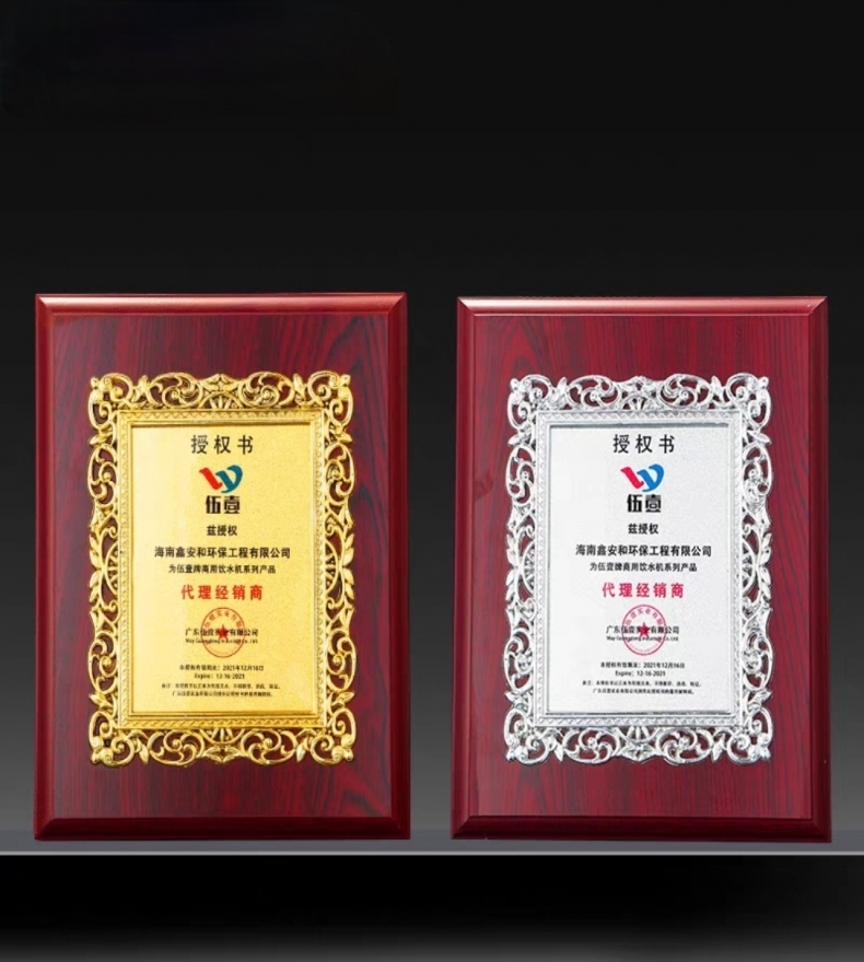 直边红木花框金箔奖牌（藤花款）