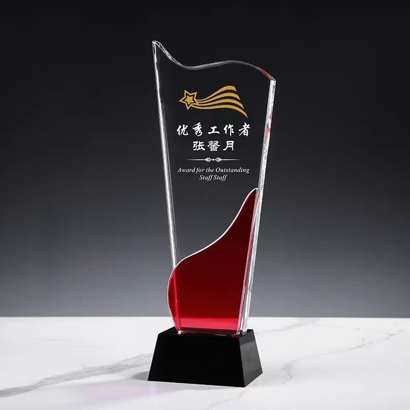 红枫叶水晶奖杯(图3)